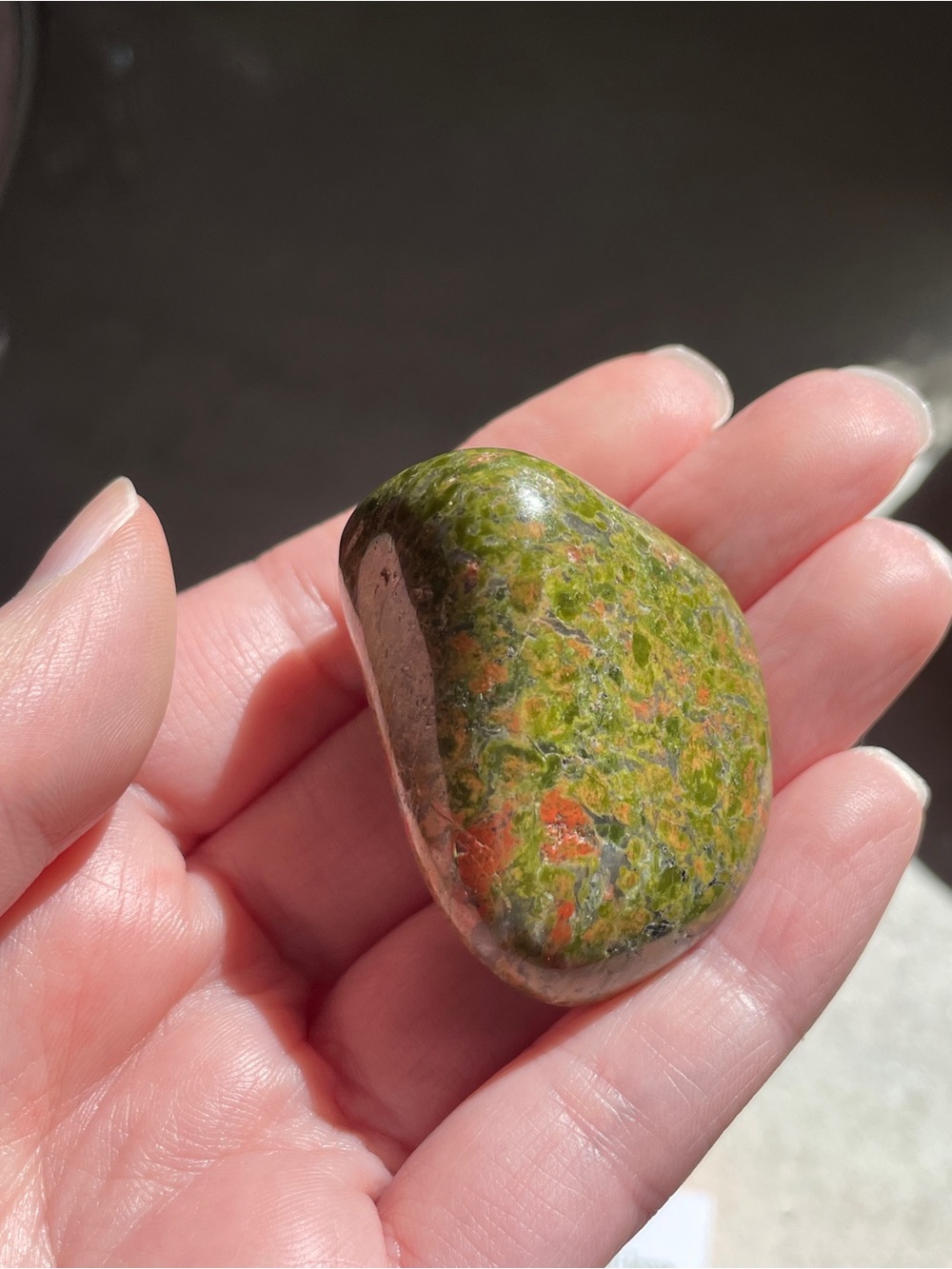 Large tumbled unakite crystal gemstone rock 44.5g
